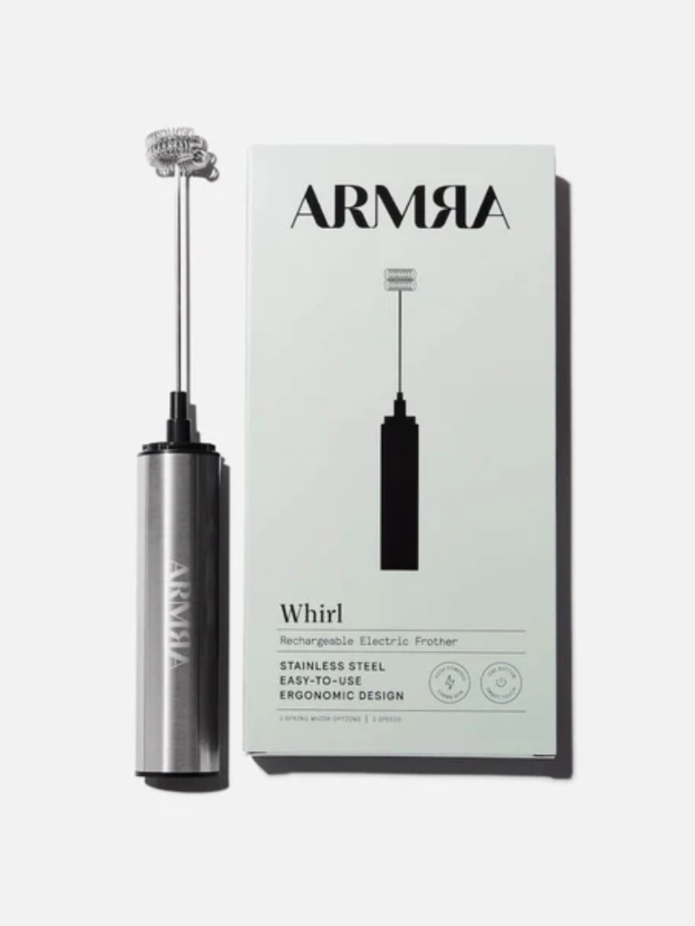 The ARMRA Whirl Rechargeable Electric Frother
